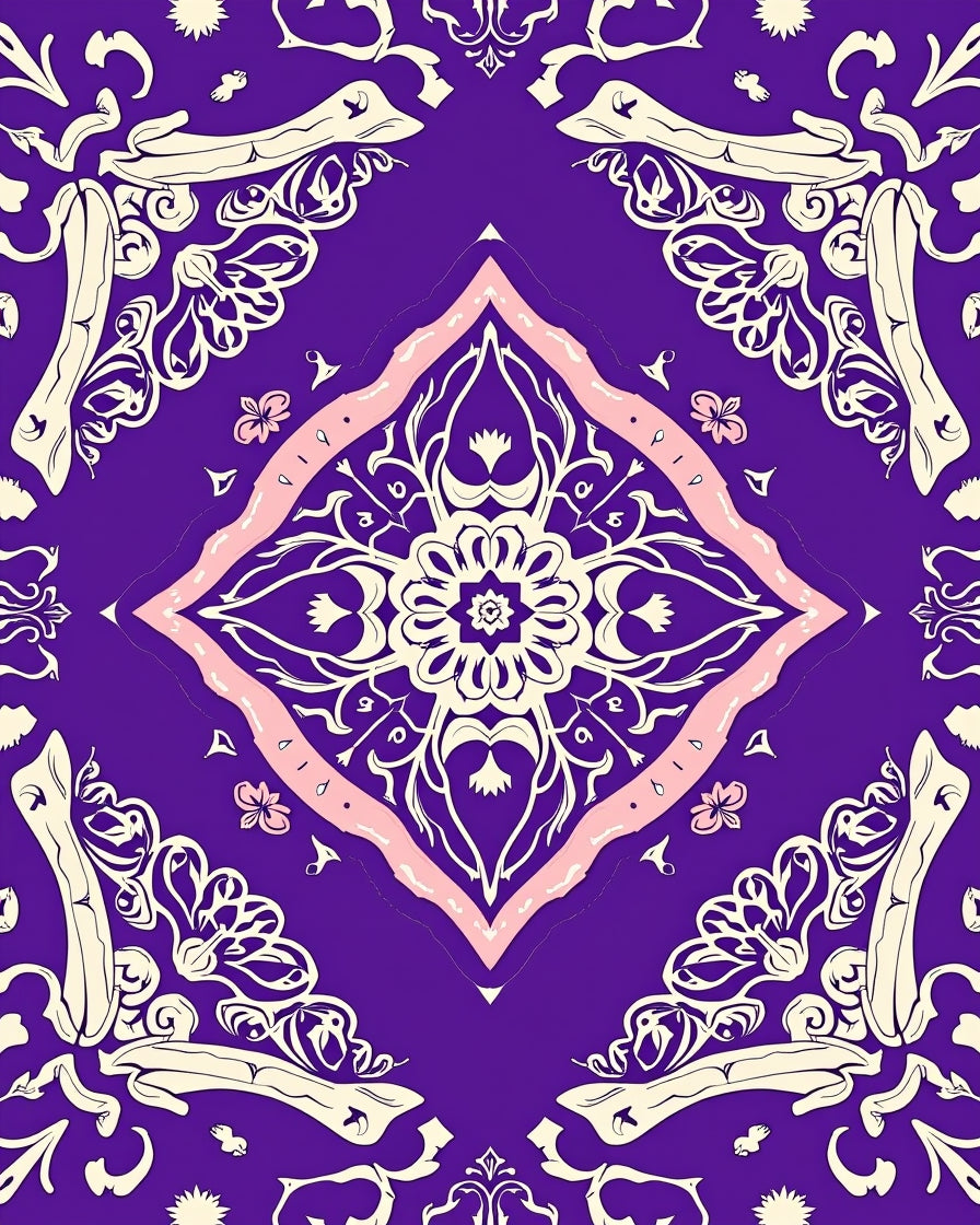 Elegant Floral Mandala Design Rug