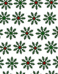 Green and Red Snowflake Repeating Pattern Rug