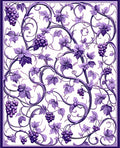 Purple Grapevine Art Nouveau Pattern Rug