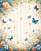Floral Butterflies On Wood Pattern Rug