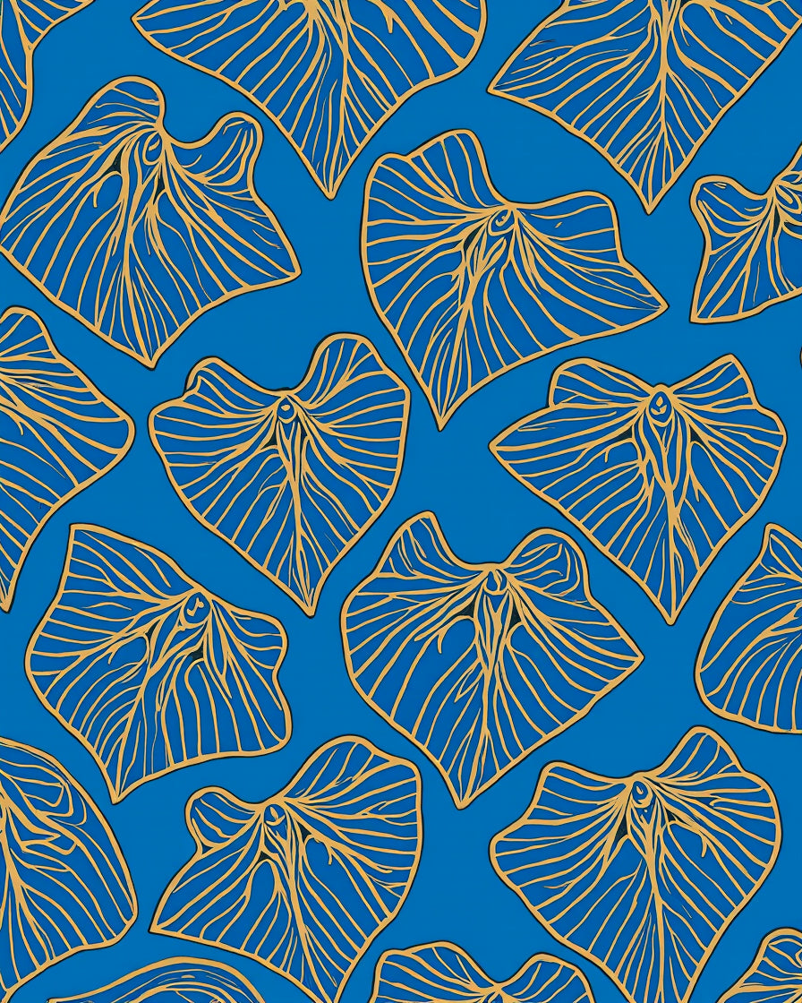 Golden Leaf Vein Pattern Rug