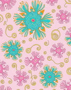 Retro Swirly Floral Pattern Rug