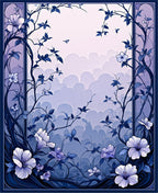 Floral Whimsy Cloud Blue Pattern Design Rug