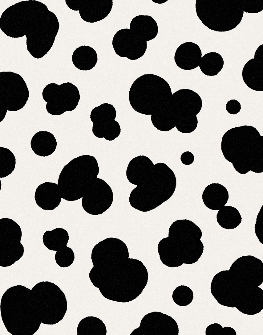 Classic Black And White Spot Pattern Rug