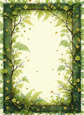 Green Vine Fern Floral Pattern Rug