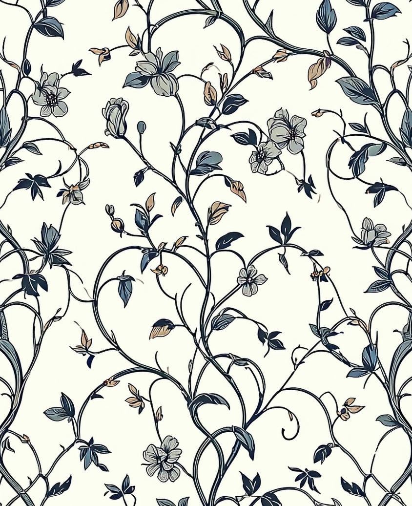 Vine Floral Patterned Design Rug