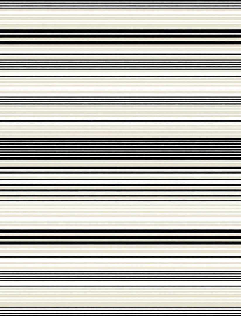 Classic Black White Striped Contemporary Rug