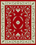Classic Floral Borders Red Design Rug