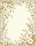 Floral Vine Art Nouveau Border Rug