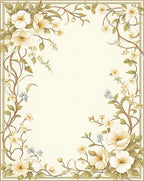 Floral Vine Art Nouveau Border Rug