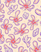 Abstract Whimsical Floral Bloom Design Rug