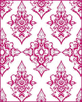 Elegant Magenta Damask Pattern Rug