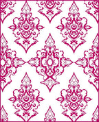 Elegant Magenta Damask Pattern Rug