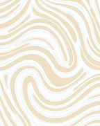 Organic Swirl Pattern Cream Rug