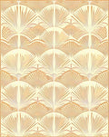 Art Deco Fan Pattern Warm Tones Rug