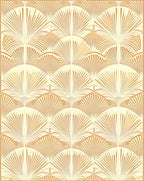 Art Deco Fan Pattern Warm Tones Rug