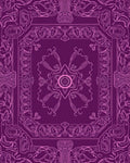 Ornate Floral Contours Purple Design Rug