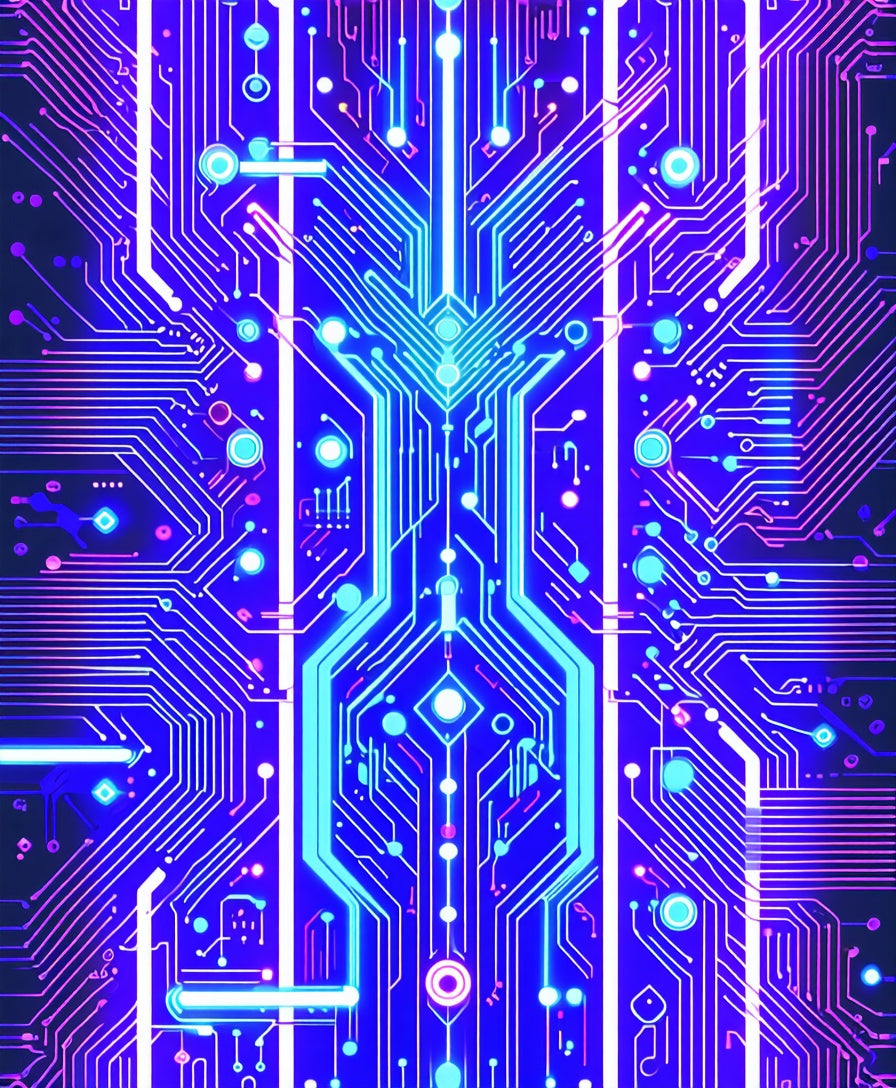 Electric Circuit Board Pattern Rug