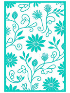 Teal Floral Garden Vines Rug