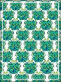 Abstract Green Floral Pattern Rug