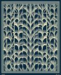 Art Deco Stylized Botanical Pattern Rug