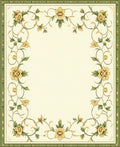 Elegant Floral Vine Square Pattern Rug