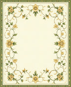 Elegant Floral Vine Square Pattern Rug