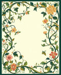 Green Vine Floral Pattern Rug