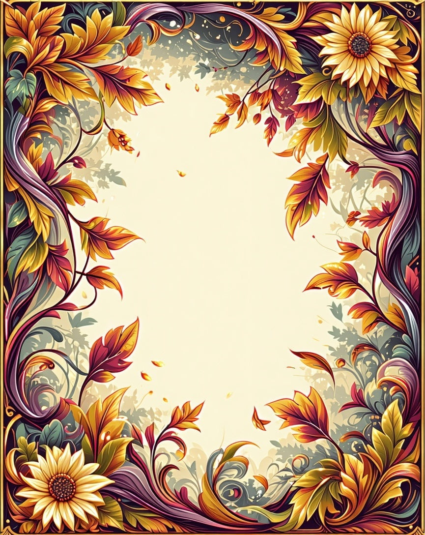 Ornate Floral Vine Autumn Rug