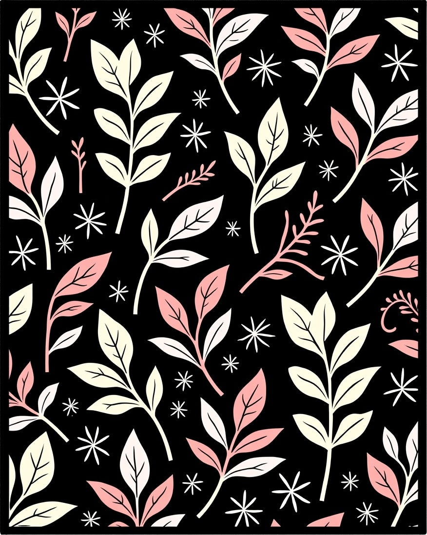 Botanical Floral Pattern Rug