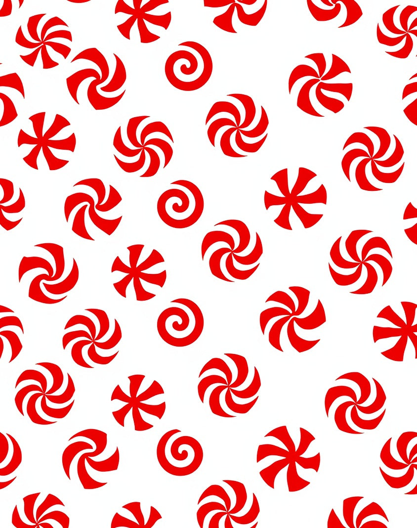 Red Swirl Candy Spot Rug