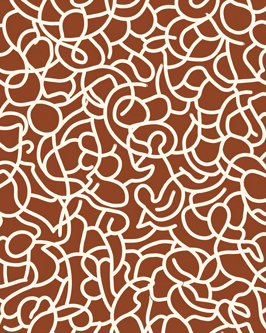 Abstract Swirl Creamy White Design Rug
