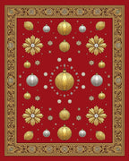 Festive Ornaments Gold Silver Pattern Rug