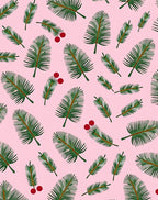 Pink Palm Leaf Berry Branch Rug