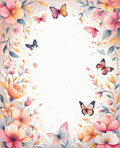 Whimsical Floral Butterflies Soft Pastel Rug