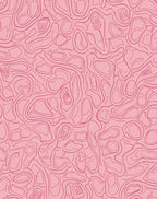 Pink Abstract Contour Line Design Rug