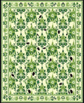 Green Floral Insect Nature Rug