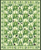 Green Floral Insect Nature Rug