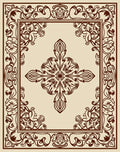 Ornate Floral Scrollwork Pattern Rug