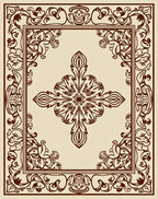 Ornate Floral Scrollwork Pattern Rug