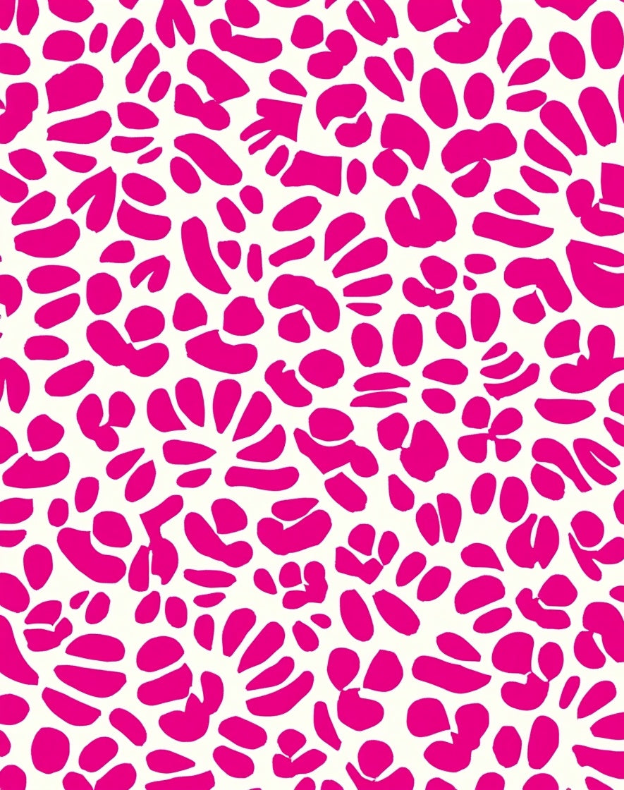 Bold Pink Abstract Floral Pattern Rug