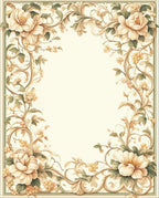 Ornate Floral Scrollwork Pattern Rug