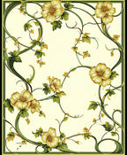 Art Nouveau Botanical Floral Scroll Rug