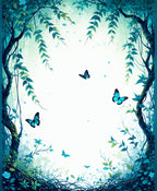 Enchanted Forest Butterfly Pattern Rug