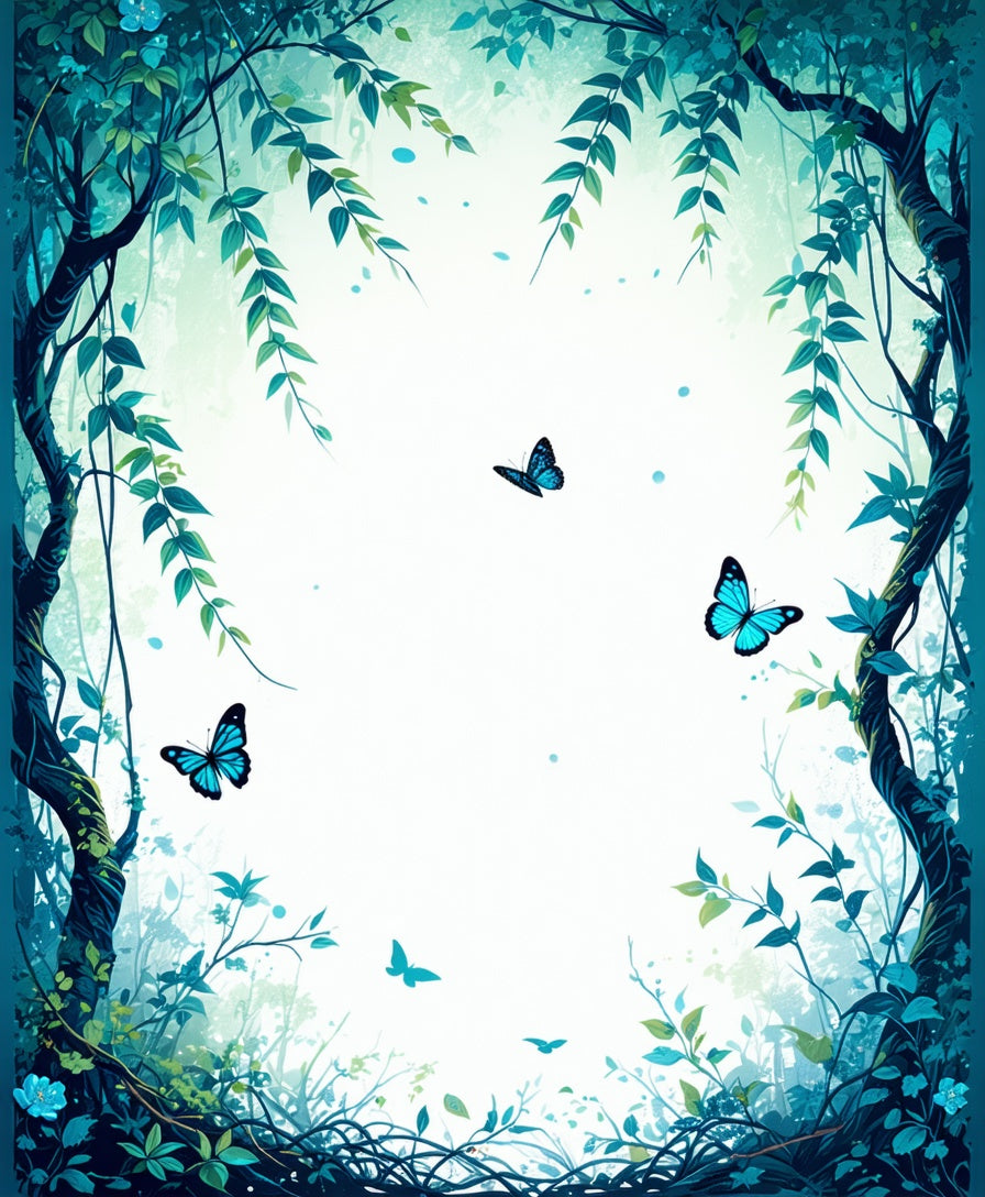 Enchanted Forest Butterfly Pattern Rug