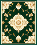 Ornate Floral Patterned Regal Rug