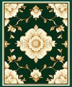 Ornate Floral Patterned Regal Rug