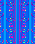 Bold Blue Abstract Geometric Pattern Rug