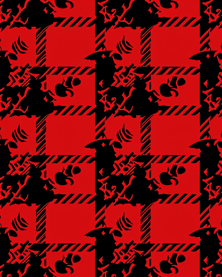 Red Tartan Abstract Pattern Rug