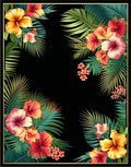 Tropical Floral Leaf Pattern Rug